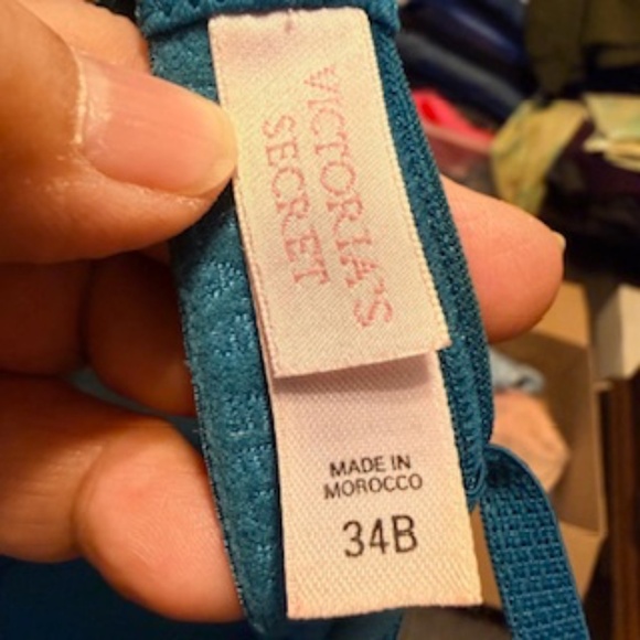 Victoria's Secret Velvet Blue Bra 34B and Lucky Brand Gray Bralette Small - Picture 4 of 8